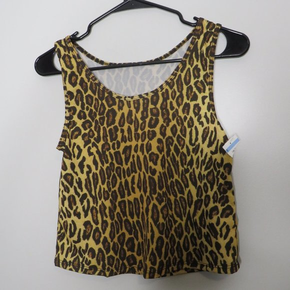 Onzie leopard‎ print crop top sz M - Picture 1 of 6